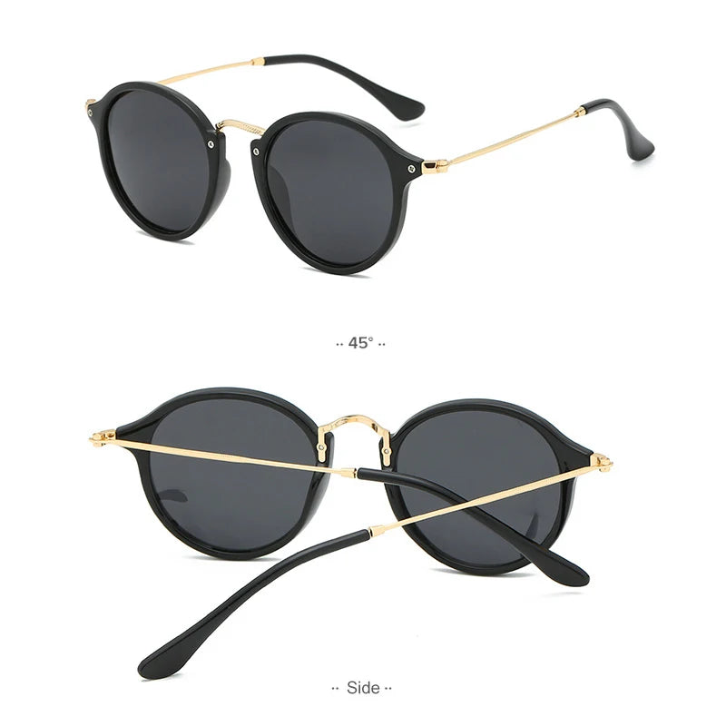 RUOBO Mirror Surface Lens Polarized Sunglasse Brand Design Eyewear For Men Women Round Driving Fishing Goggle UV400 Gafas De Sol