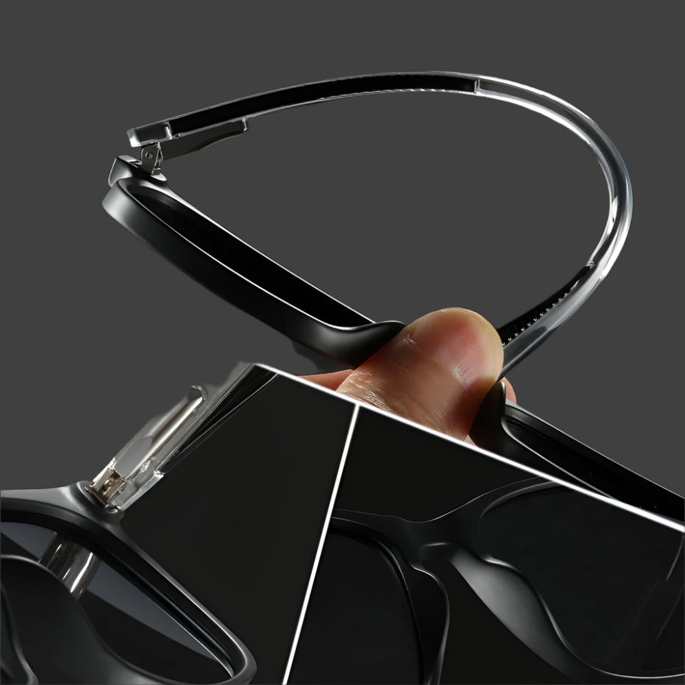 KDEAM Men's Square Sunglasses Polarized Lens TR90 Material Frame Spring Stainless Steel Hinges Fishing Sun Glasses KD393