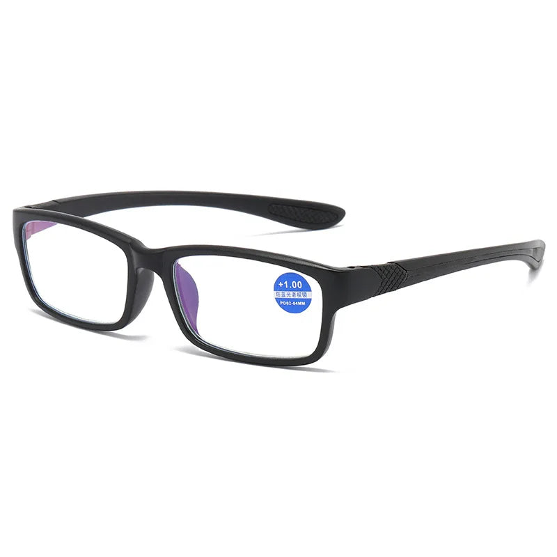 Reading Glasses For Men Women Sports Anti-blue Light Reading Eyewear Black Red TR90 Frame Presbyopia Eyeglasses +100 to+400