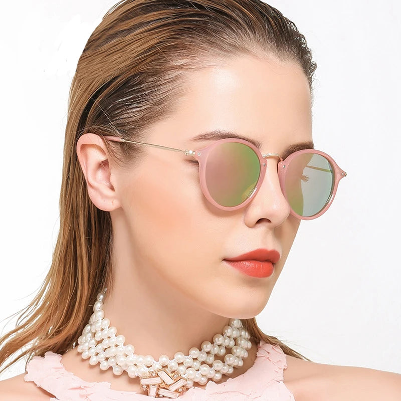 RUOBO Mirror Surface Lens Polarized Sunglasse Brand Design Eyewear For Men Women Round Driving Fishing Goggle UV400 Gafas De Sol