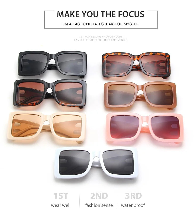 Oversized Square Sunglasses Women Fashion 2024 New Vintage Big Frame Shades Men Sun Glasses UV400 Eyewear Oculos Gafas De Sol