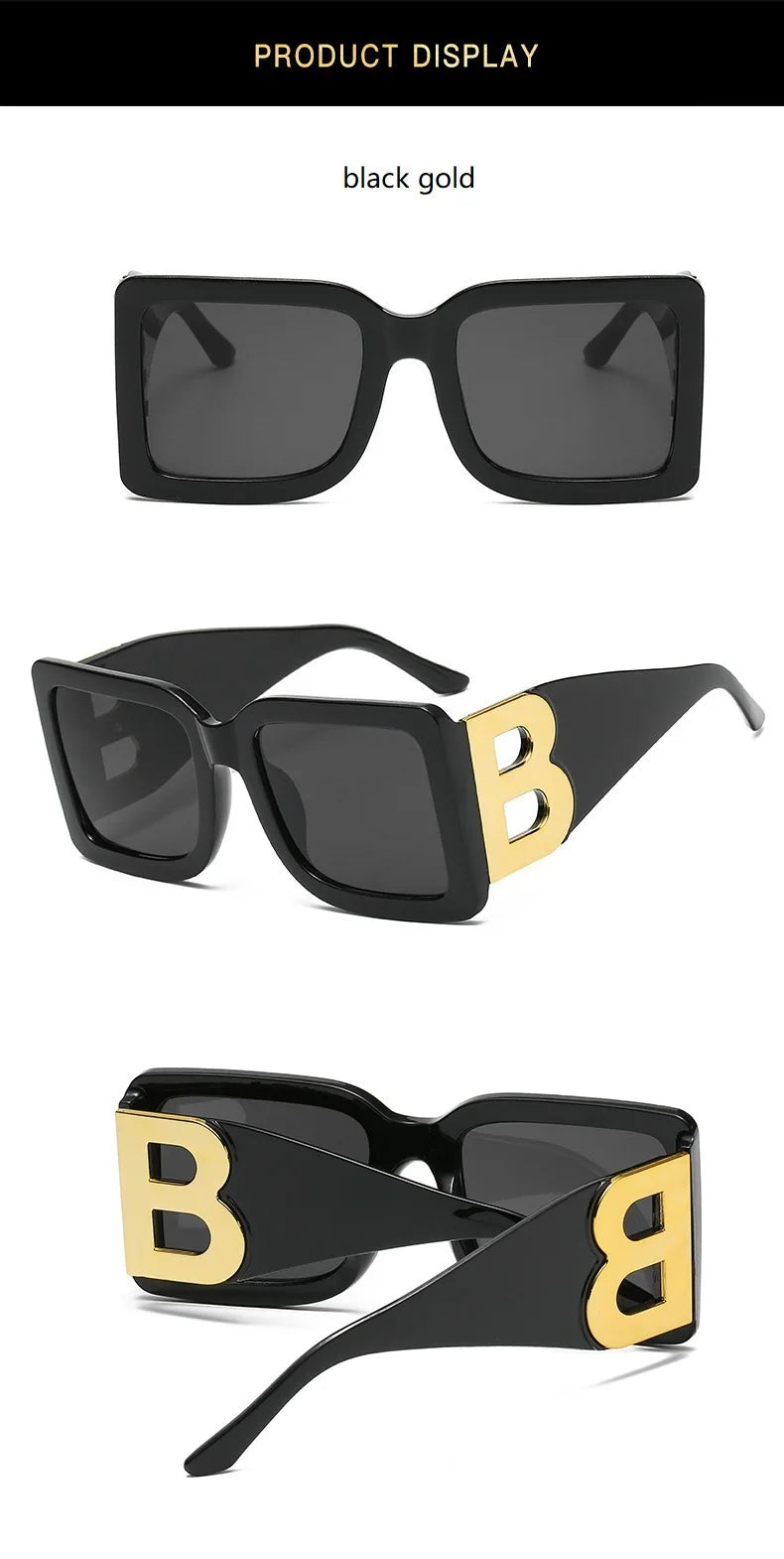 Oversized Square Sunglasses Women Fashion 2024 New Vintage Big Frame Shades Men Sun Glasses UV400 Eyewear Oculos Gafas De Sol