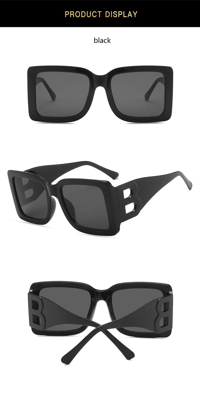 Oversized Square Sunglasses Women Fashion 2024 New Vintage Big Frame Shades Men Sun Glasses UV400 Eyewear Oculos Gafas De Sol