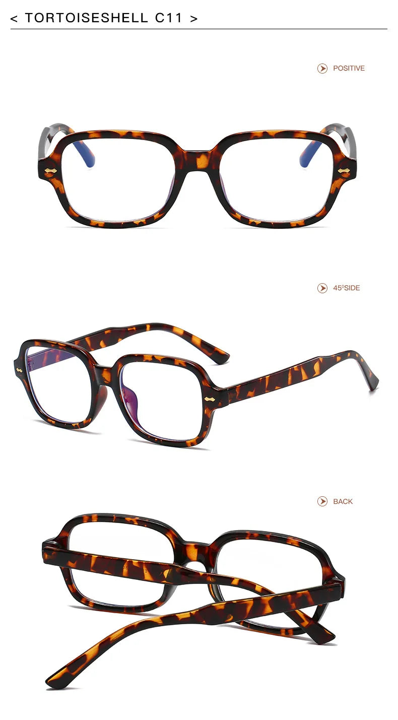 JNPCXI Fashion Square Women Luxury Sunglasses Retro Rivets Men Orange Lens Shades UV400 Sun Glasses