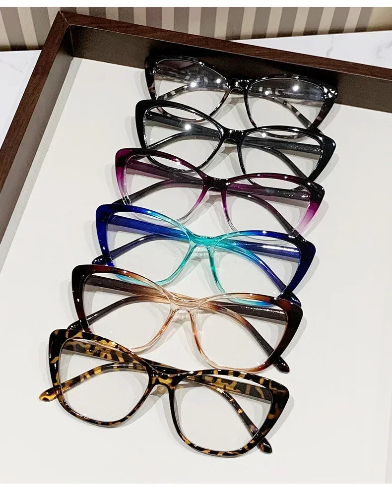 Retro Butterfly Frame Reading Glasses Cat Eye Clear Lens Presbyopia Eyeglasses Blue Light Blocking Eye Protection Eyewear +1.5