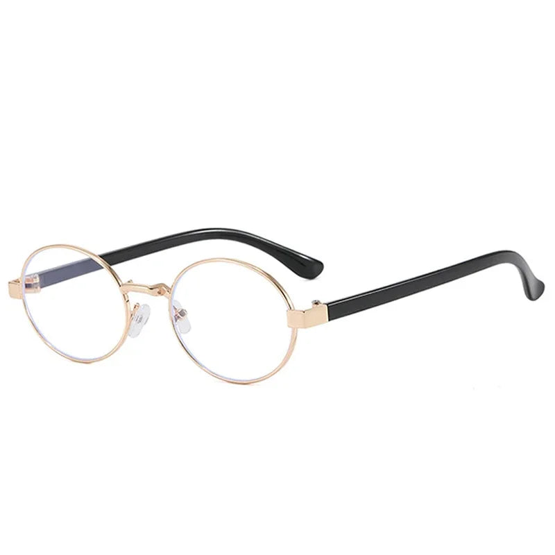 JNPCXI New Vintage Small Metal Oval Women Sunglasses Fashion Clear Gradient Shades UV400 Men Punk Sun Glasses