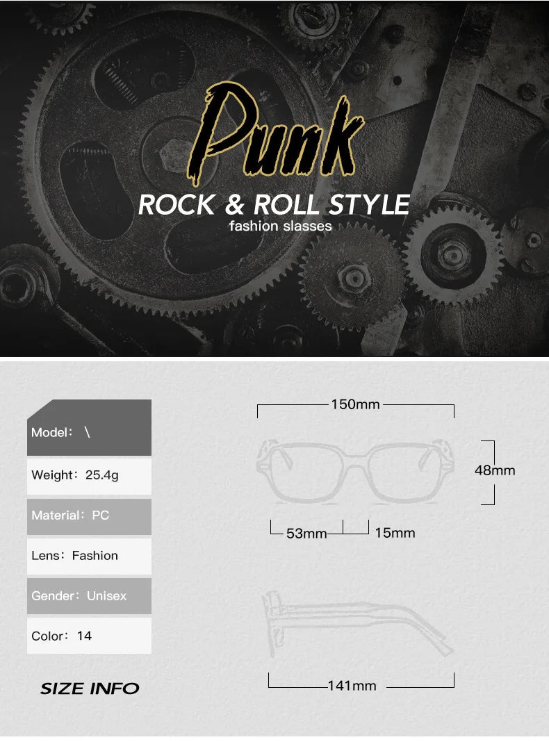 JNPCXI Fashion Square Women Luxury Sunglasses Retro Rivets Men Orange Lens Shades UV400 Sun Glasses