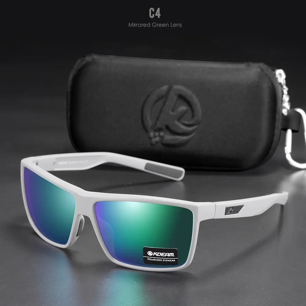 2025 KDEAM Brand Square Glasses Men's Driving Polarized Sunglasses Outdoor Travel Fashion Sunglass Silicone Nose Support UV400