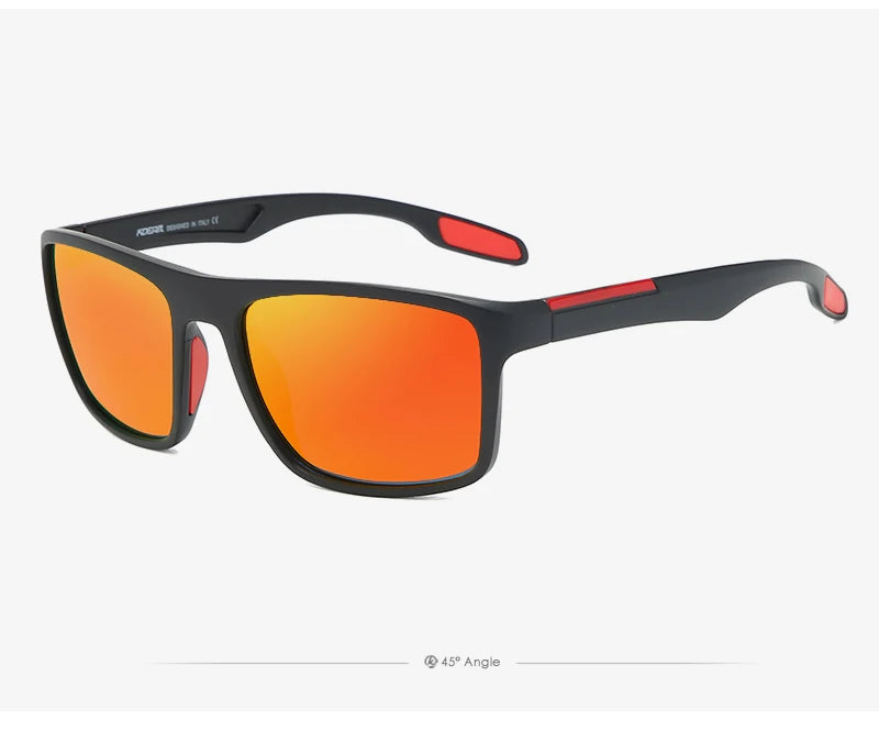 KDEAM Rectangular Ultra Light TR90 Sunglasses Men Polarized TAC 1.1mm Thickness Lens Driving Sun Glasses Women Sports Cat.3