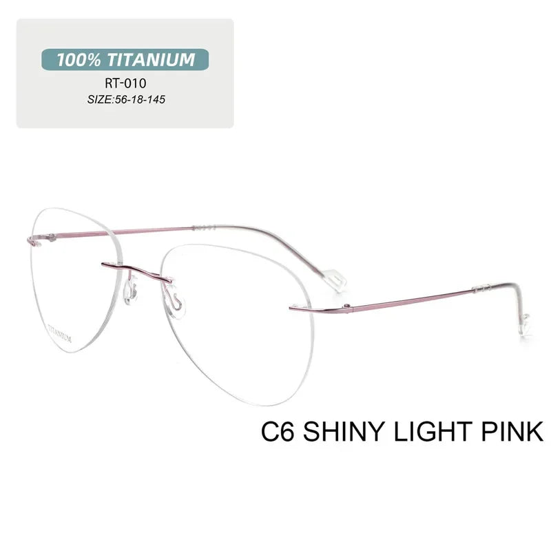 Pure Titanium Glasses in Trend Rimless Fashion Reading Glasses for Men Luxury Titanium Frame for Men's Grade Glasses Myopia 1 2