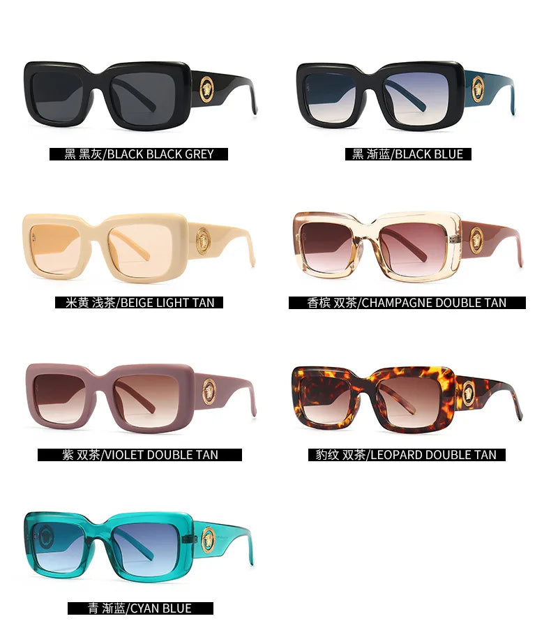 Hot Sale Fashion Sunglasses for Women European American Street Photography Ins Popular Model Square Sunglasses UV400 Men Shades