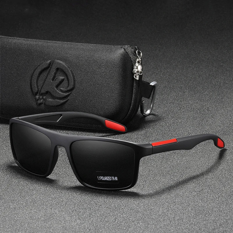 KDEAM Rectangular Ultra Light TR90 Sunglasses Men Polarized TAC 1.1mm Thickness Lens Driving Sun Glasses Women Sports Cat.3