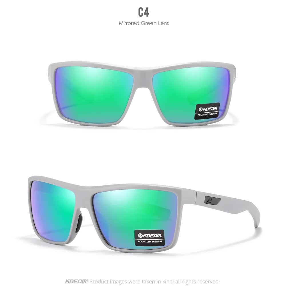 2025 KDEAM Brand Square Glasses Men's Driving Polarized Sunglasses Outdoor Travel Fashion Sunglass Silicone Nose Support UV400