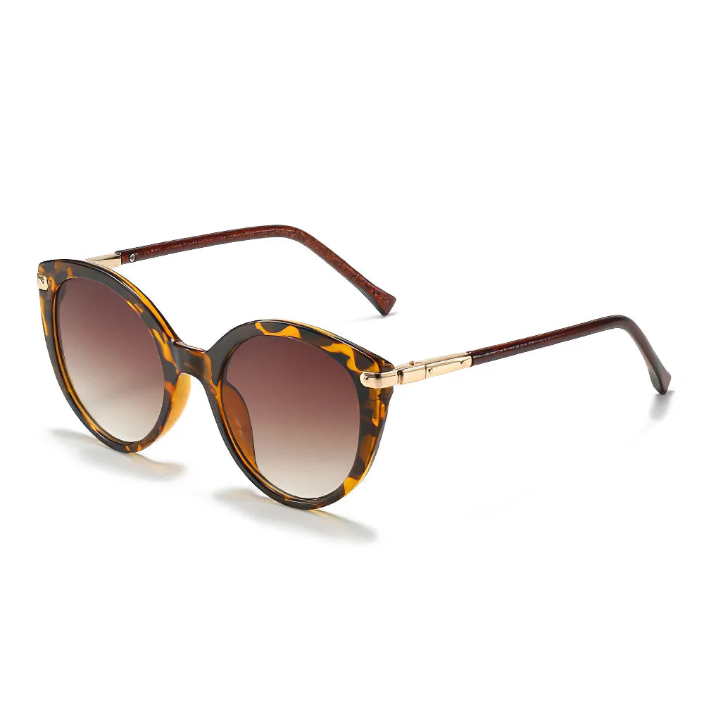 2025 New In Sunglasses for Women Fashion Leopard Print Round Frame Glasses Modern and Minimalist Style Women's Glasses