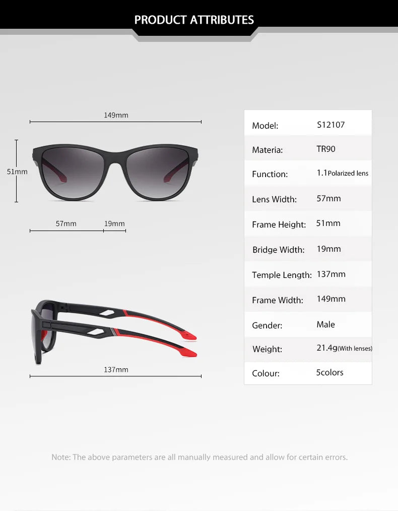 Reven Jate S12107 Men Polarized Sunglasses UV400 Good Quality Polarized Man Sunwear Protection from Strong Sunlight