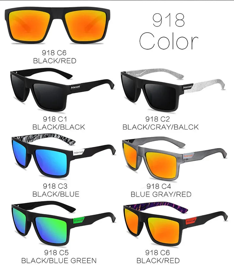 Square Polarized Sunglasses Men Women Classic Sports Outdoor Fishing Travel Colorful Sun Glasses UV400 Goggles
