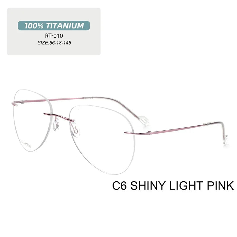 Pure Titanium Glasses in Trend Rimless Fashion Reading Glasses for Men Luxury Titanium Frame for Men's Grade Glasses Myopia 1 2