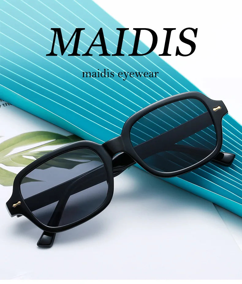 JNPCXI Fashion Square Women Luxury Sunglasses Retro Rivets Men Orange Lens Shades UV400 Sun Glasses