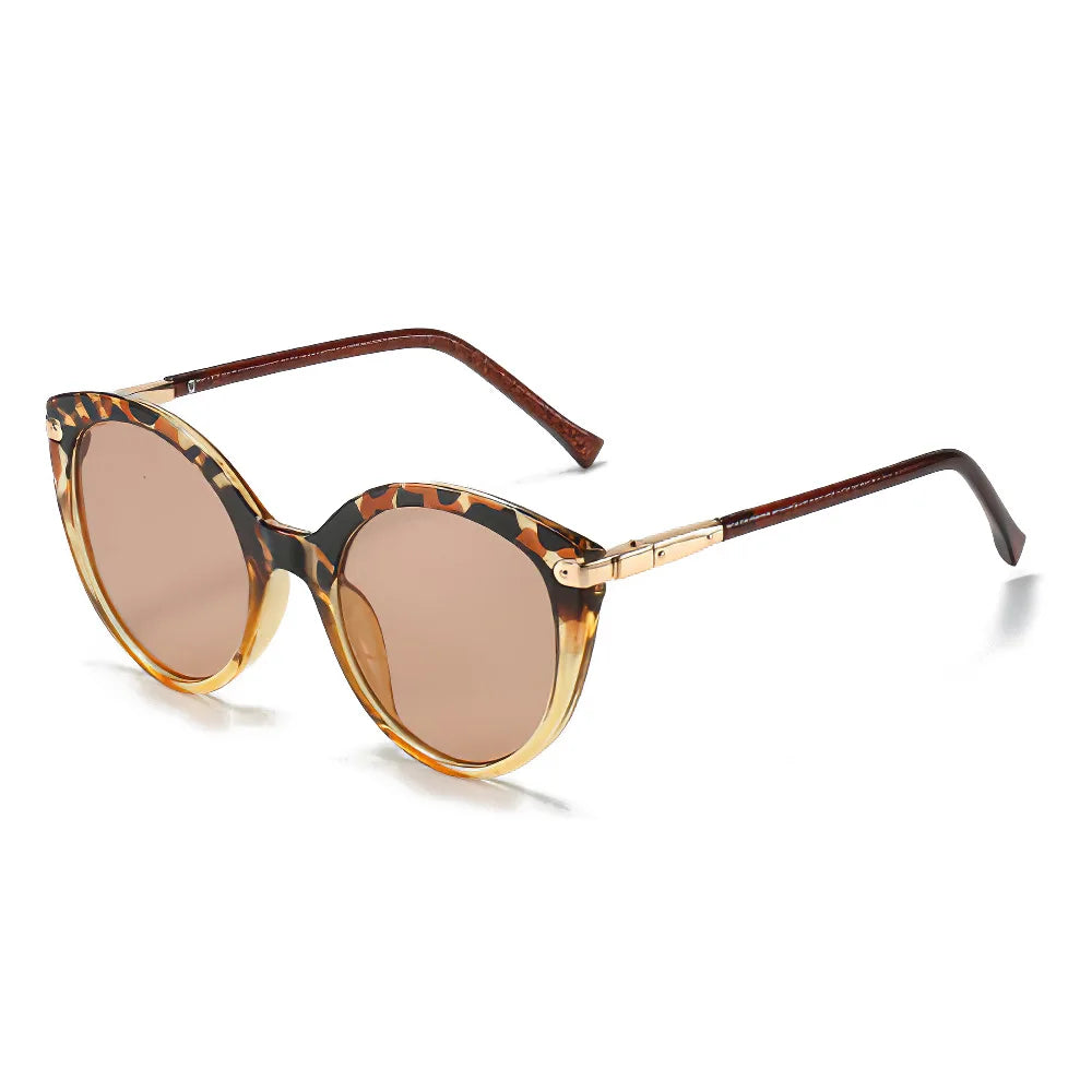 2025 New In Sunglasses for Women Fashion Leopard Print Round Frame Glasses Modern and Minimalist Style Women's Glasses