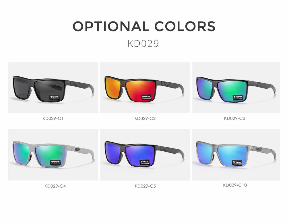 2025 KDEAM Brand Square Glasses Men's Driving Polarized Sunglasses Outdoor Travel Fashion Sunglass Silicone Nose Support UV400