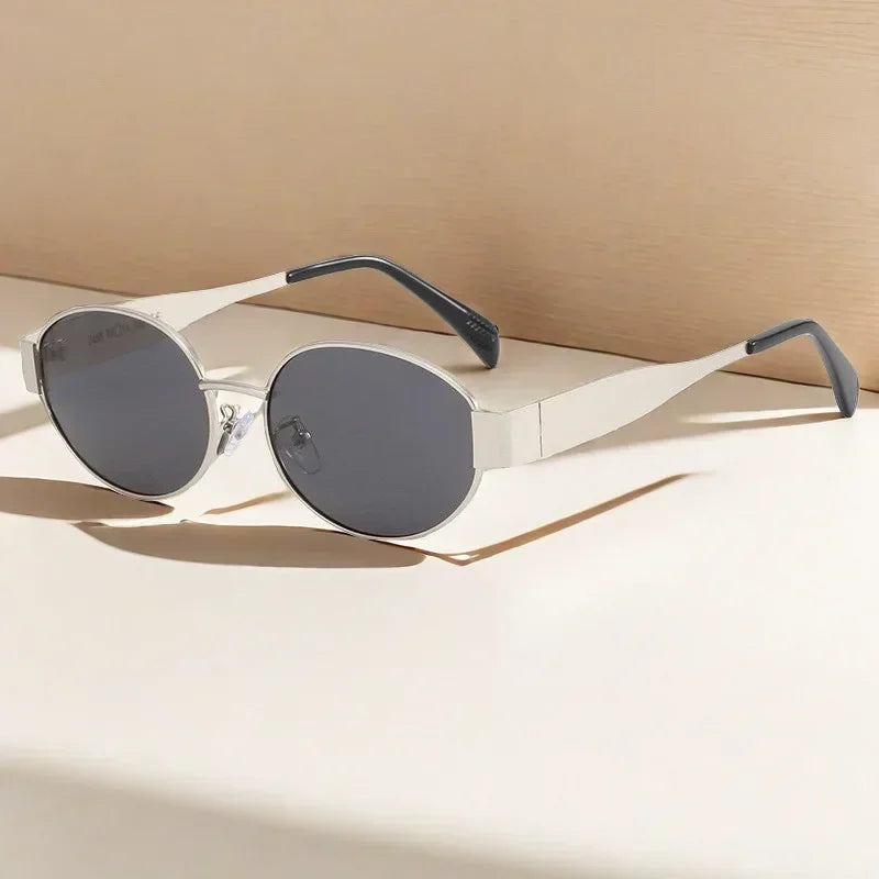 Luxury Metal Oval Sunglasses for Men Women Classic Vintage Driving Sunscreen Glasses Outdoor Unisex Sunglasses Shades UV400