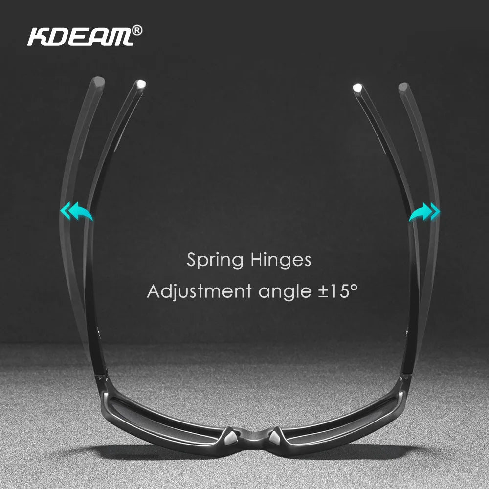 2025 KDEAM Brand Square Glasses Men's Driving Polarized Sunglasses Outdoor Travel Fashion Sunglass Silicone Nose Support UV400