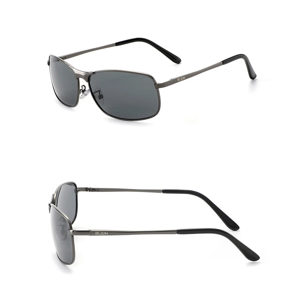 KLASSNUM Photochromic Sunglasses Men Vintage Metal Frame Polarized Sun Glasses For Male Night Vision Women Driving Sunglasses