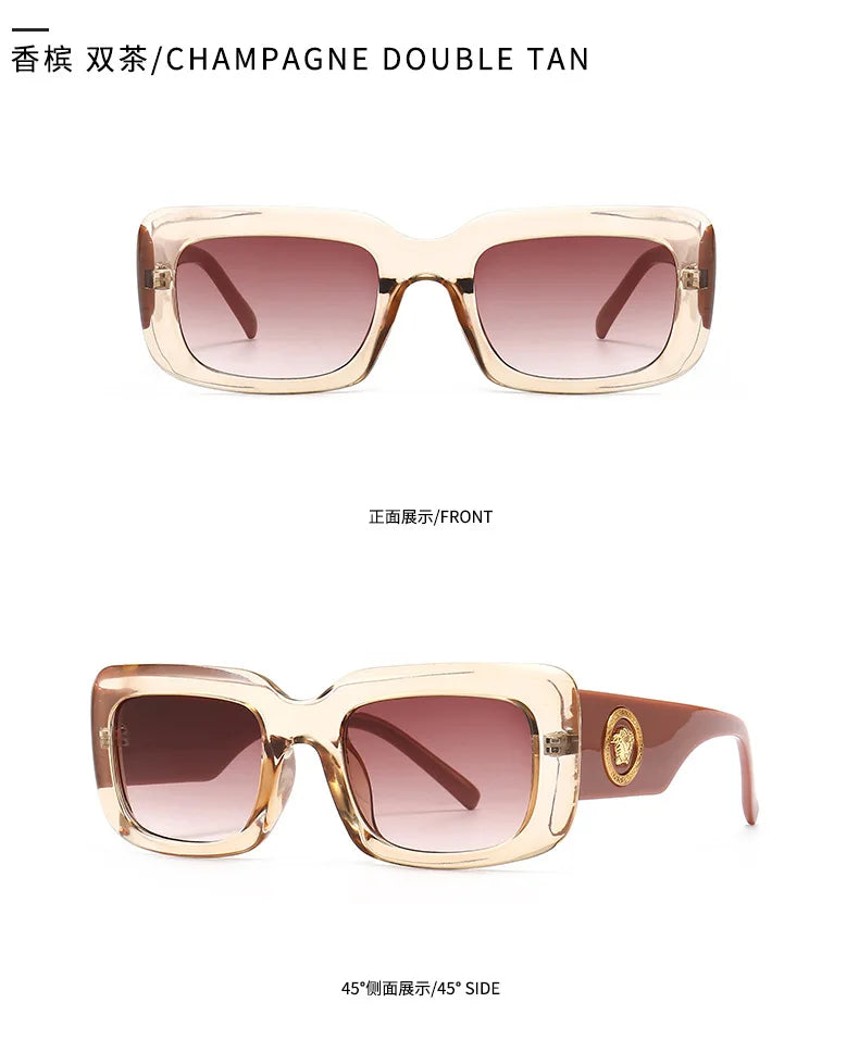 Hot Sale Fashion Sunglasses for Women European American Street Photography Ins Popular Model Square Sunglasses UV400 Men Shades