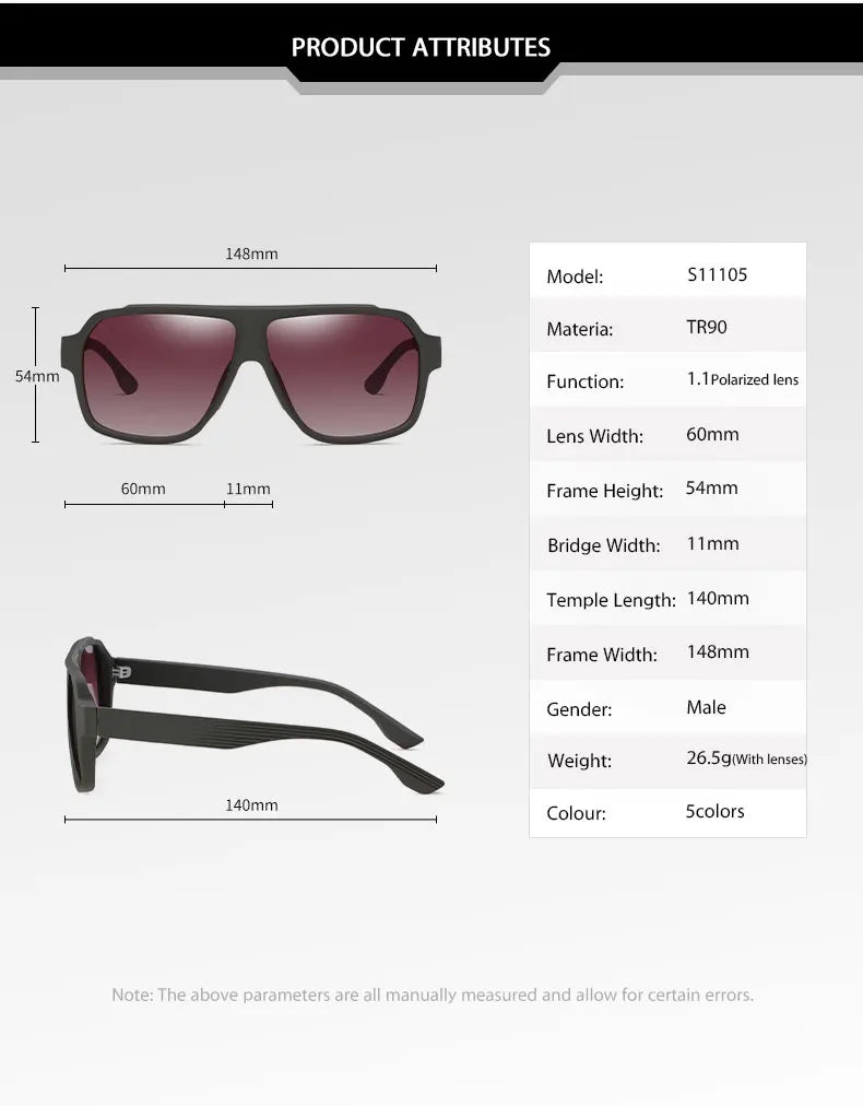 Reven Jate S11105 Men Polarized Sunglasses UV400 Good Quality Polarized Man Sunwear Protection from Strong Sunlight