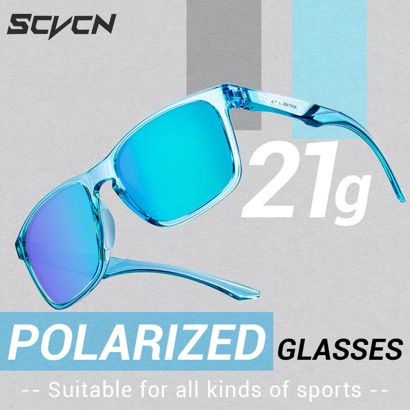 SCVCN Polarized Cycling Sunglasses Outdoor Fishing Sunglasses UV400 Sports Running Glasses Men MTB Cycling Glasses