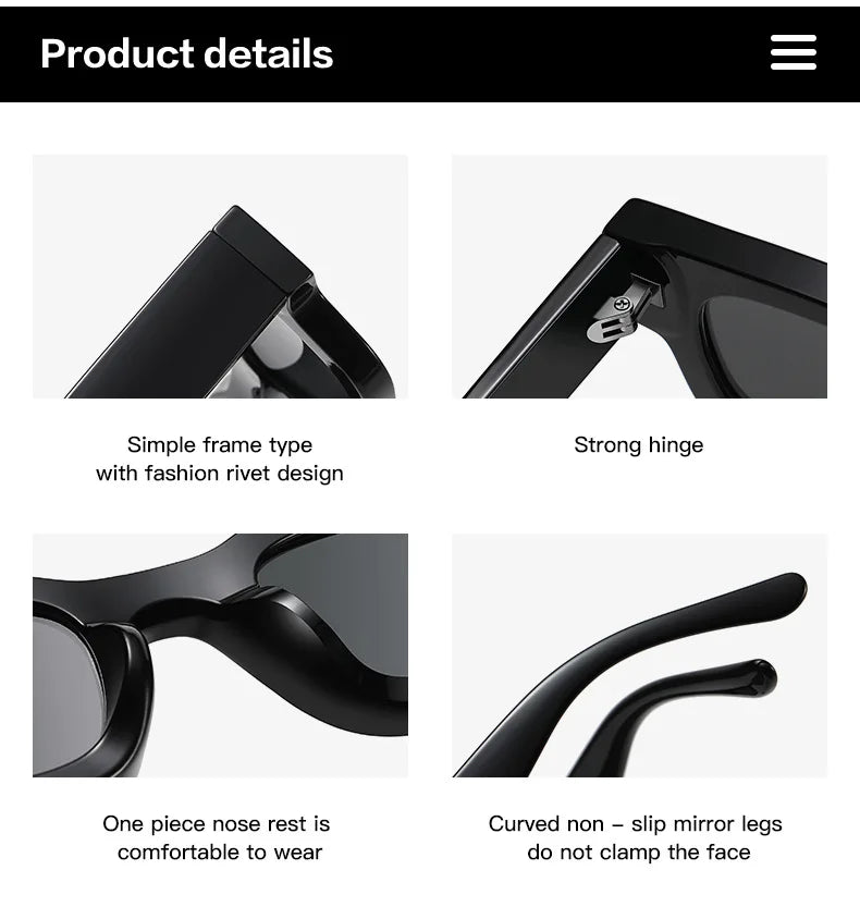 Ruiao Black Mens Polarized Luxury Premium Shades Designer Brand Sunglasses man Square Sun Glasses For Women High Quality UV400