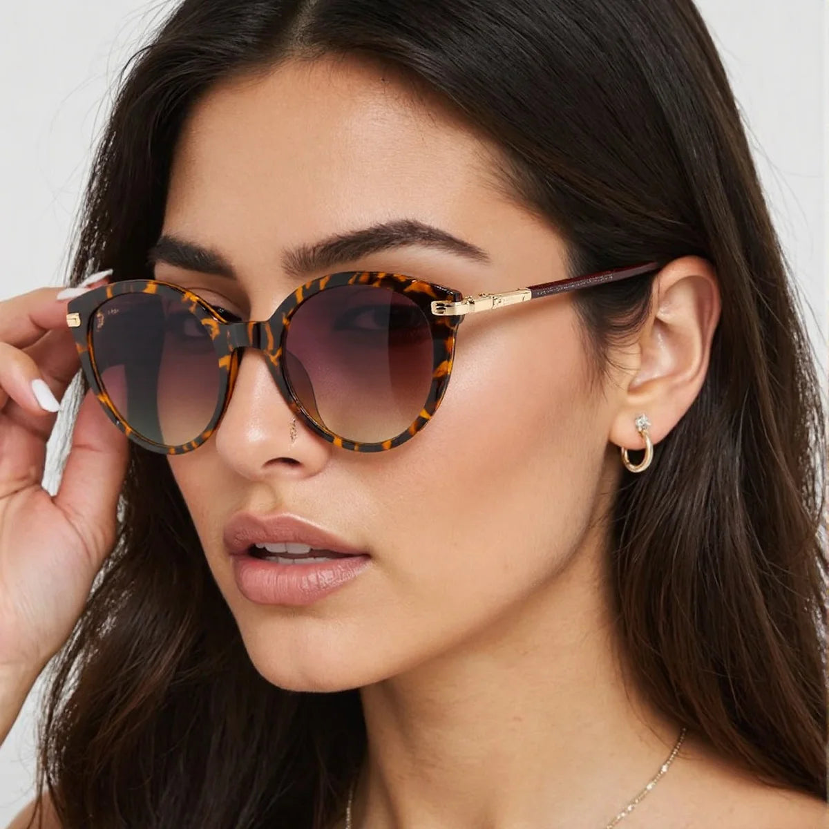 2025 New In Sunglasses for Women Fashion Leopard Print Round Frame Glasses Modern and Minimalist Style Women's Glasses