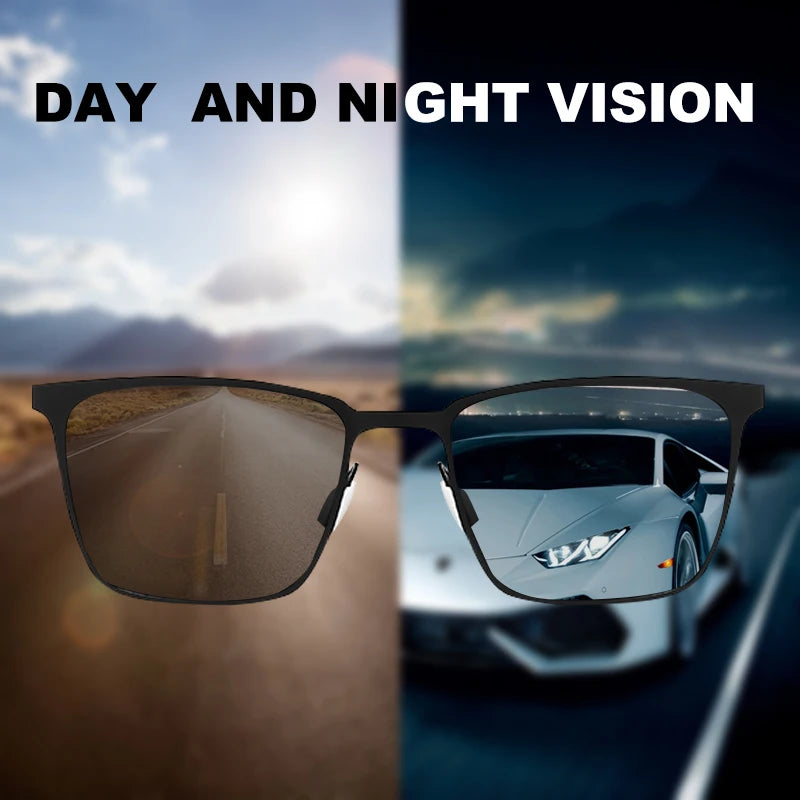 Square Photochromic Polarized Sunglasses For Men Women