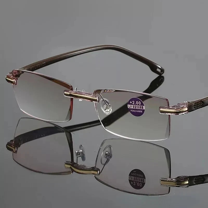 Reading Glasses Men Magnification Eyewear Presbyopic Glasses Diopter Dimond Cutting +1.0 To +4.0 Blue Light Glasses