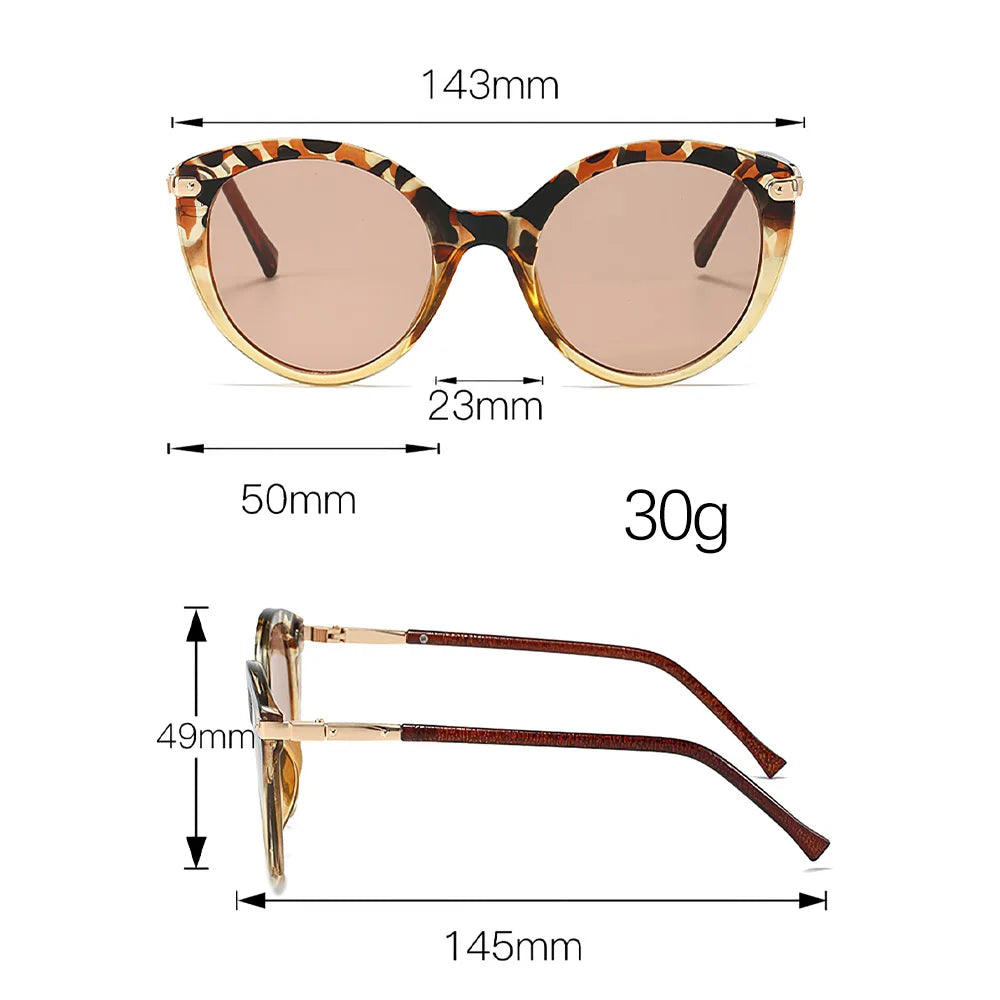 2025 New In Sunglasses for Women Fashion Leopard Print Round Frame Glasses Modern and Minimalist Style Women's Glasses