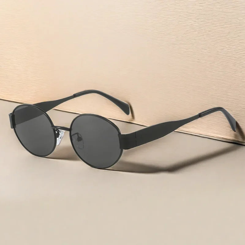 Luxury Metal Oval Sunglasses for Men Women Classic Vintage Driving Sunscreen Glasses Outdoor Unisex Sunglasses Shades UV400