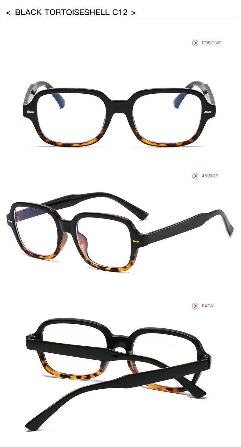 JNPCXI Fashion Square Women Luxury Sunglasses Retro Rivets Men Orange Lens Shades UV400 Sun Glasses