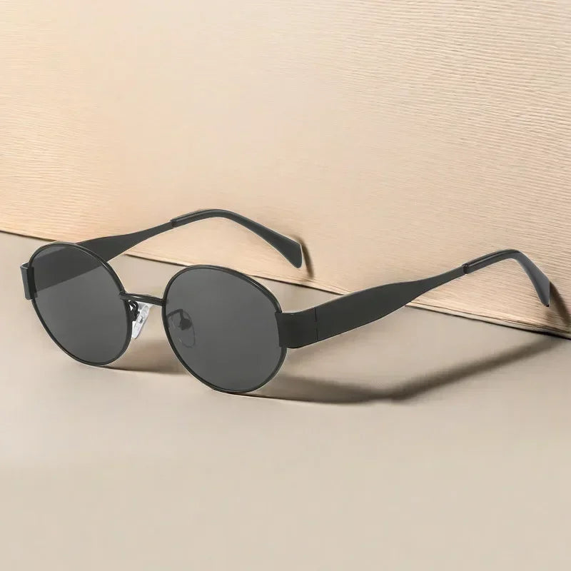 Luxury Metal Oval Sunglasses for Men Women Classic Vintage Driving Sunscreen Glasses Outdoor Unisex Sunglasses Shades UV400