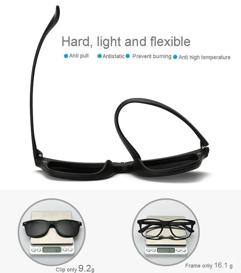 6 In 1 Custom Men Women Polarization Optical Magnetic Sunglasses Clip Magnet Clip on Sunglasses Clip on Sun Glasses Frame