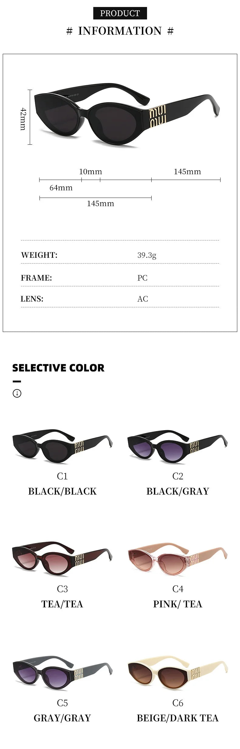 Luxury MUI MUI Designer Glasses Stylish Cateye Women Glasses Glamour Classy Men Eyewear UV400