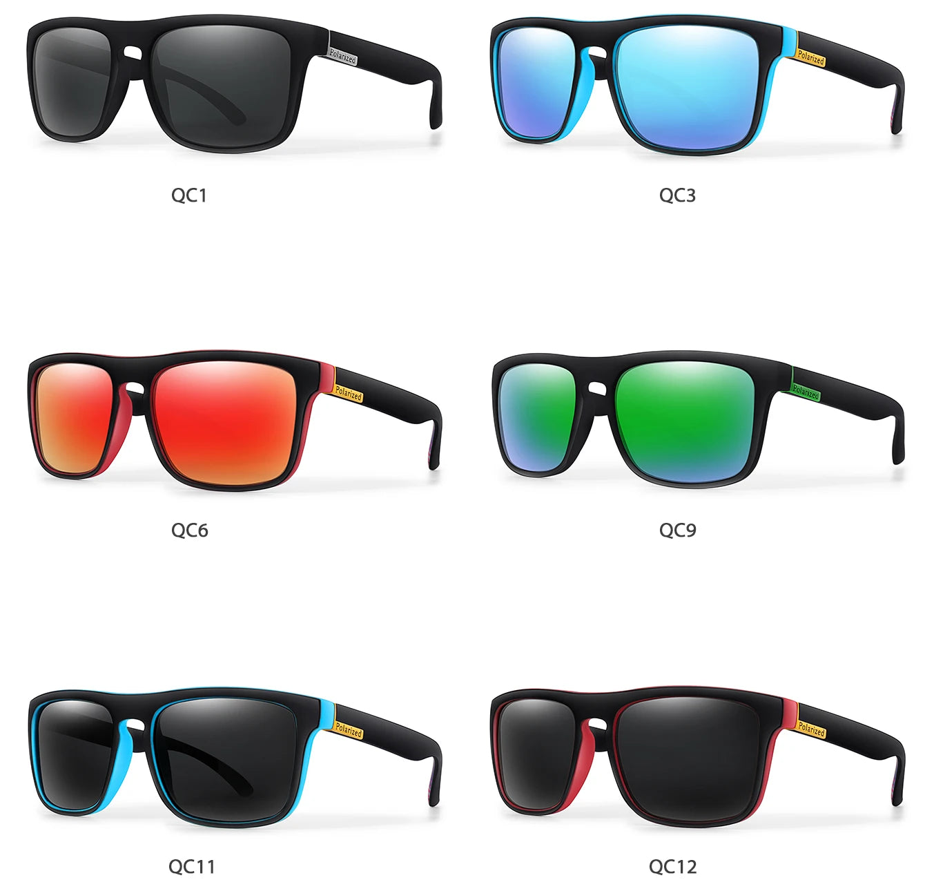 Retro Style Square Frame Polarized Cycling Sunglasses Men Night Vision Car Driving Sunglass Dirt Bike Motorcycle Glasses UV400