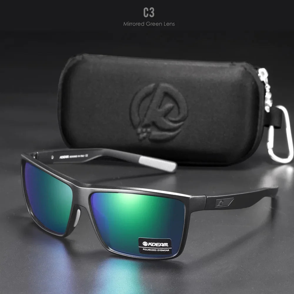 2025 KDEAM Brand Square Glasses Men's Driving Polarized Sunglasses Outdoor Travel Fashion Sunglass Silicone Nose Support UV400