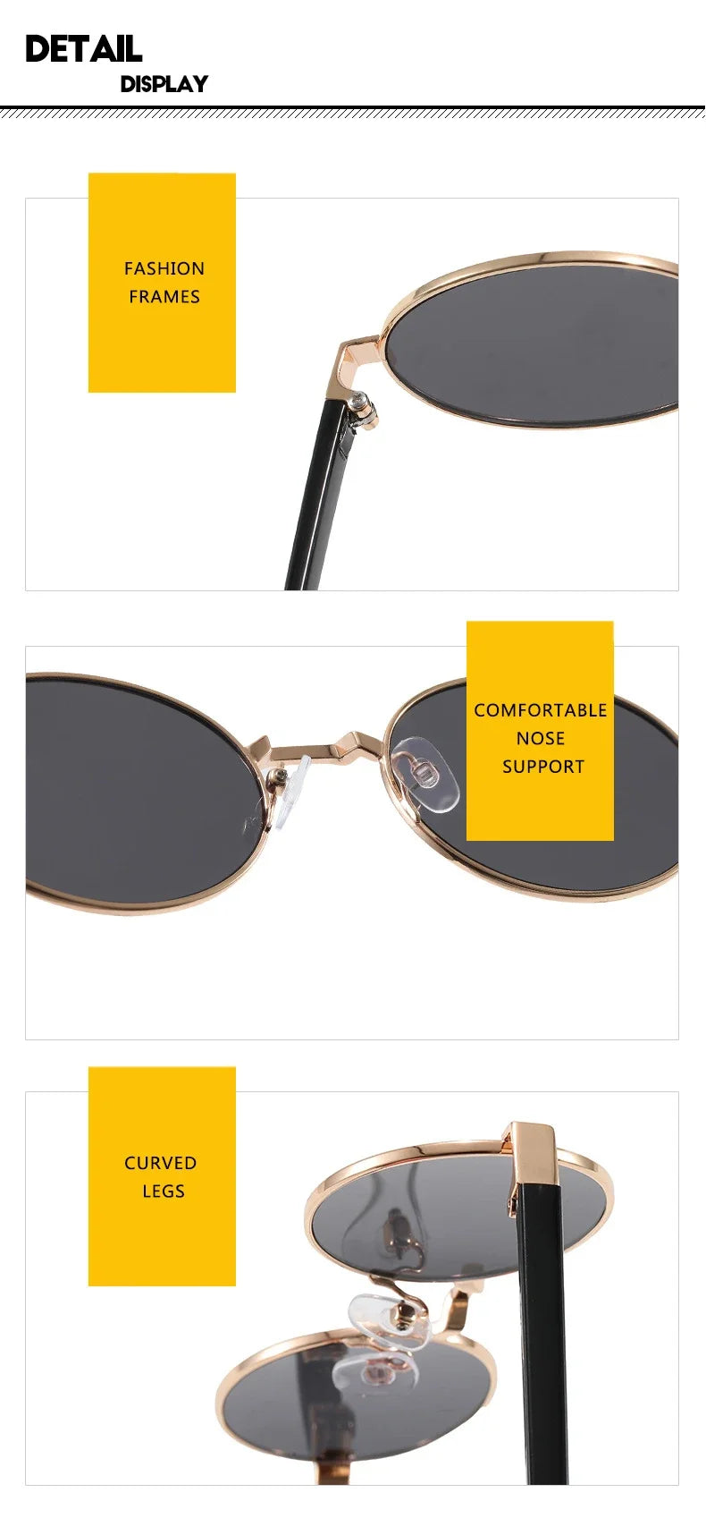 JNPCXI New Vintage Small Metal Oval Women Sunglasses Fashion Clear Gradient Shades UV400 Men Punk Sun Glasses