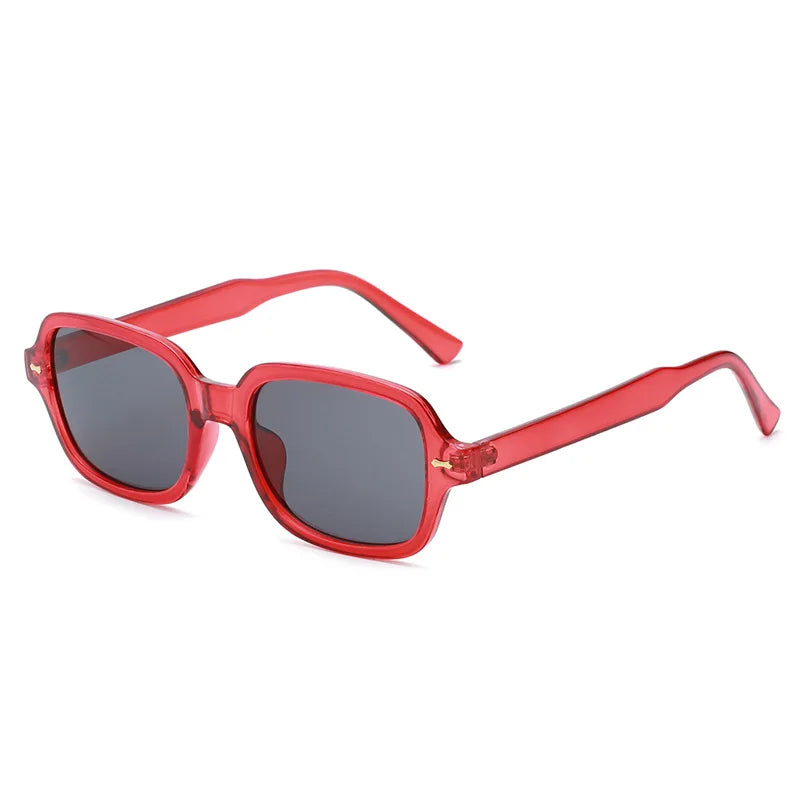 JNPCXI Fashion Square Women Luxury Sunglasses Retro Rivets Men Orange Lens Shades UV400 Sun Glasses