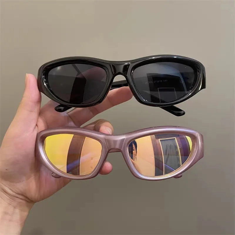 Y2k Punk Sports Sunglasses for Women Men Fashion Mirror