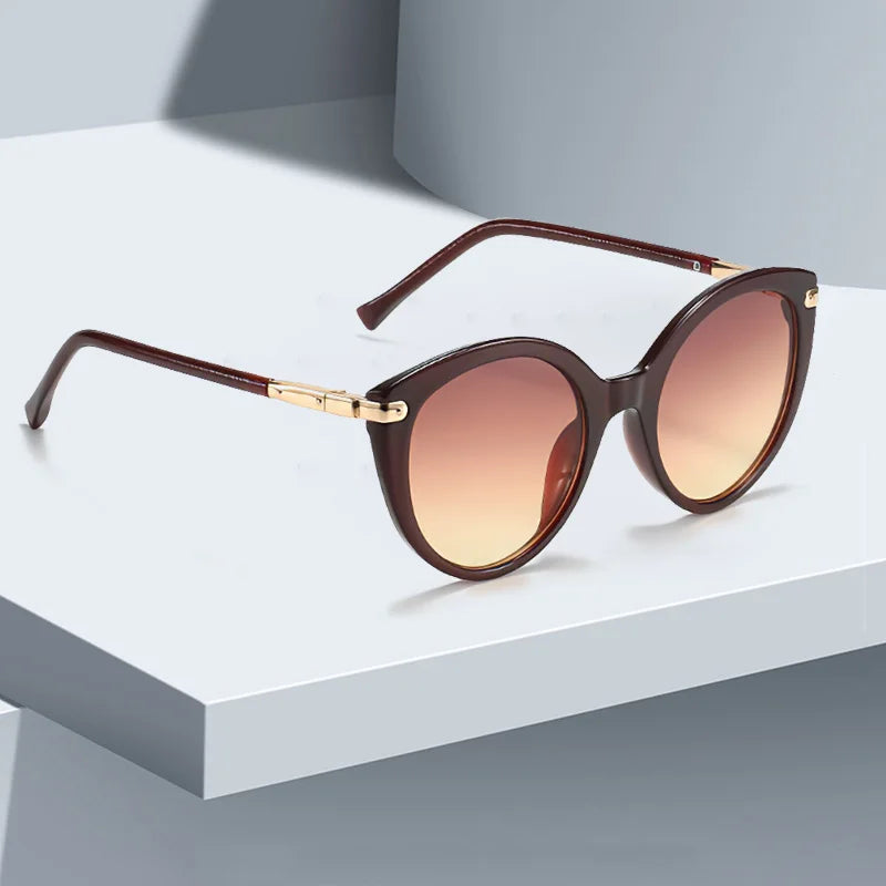 2025 New In Sunglasses for Women Fashion Leopard Print Round Frame Glasses Modern and Minimalist Style Women's Glasses