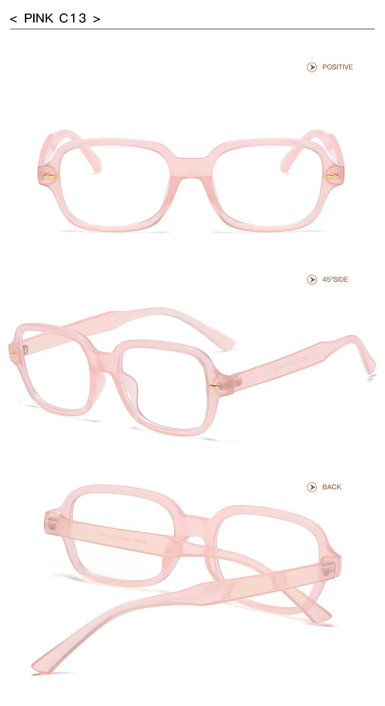 JNPCXI Fashion Square Women Luxury Sunglasses Retro Rivets Men Orange Lens Shades UV400 Sun Glasses