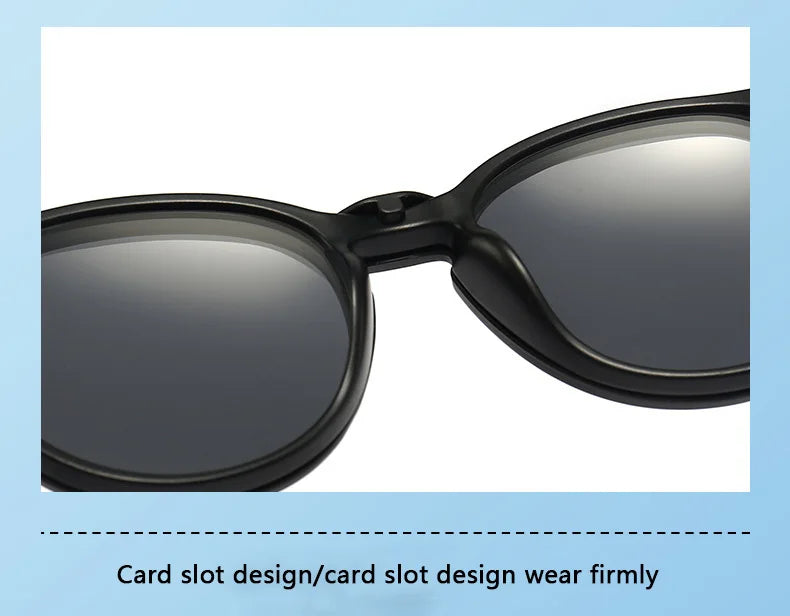 6 In 1 Polarized Sunglasses Men Women Magnetic Clip On Glasses TR90 Optical Prescription Eyeglass Frames Magnet Clips 2231