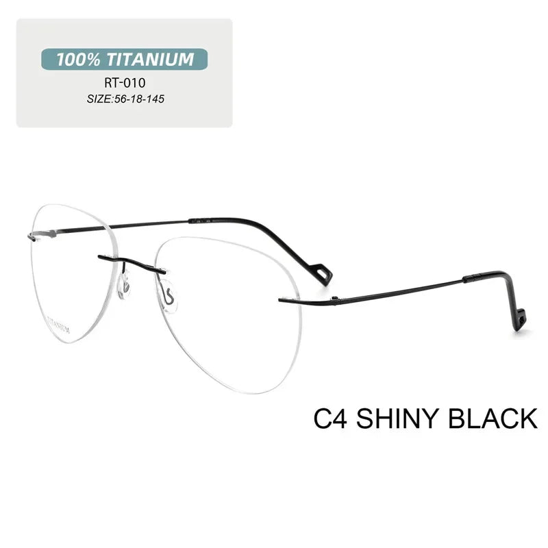 Pure Titanium Glasses in Trend Rimless Fashion Reading Glasses for Men Luxury Titanium Frame for Men's Grade Glasses Myopia 1 2