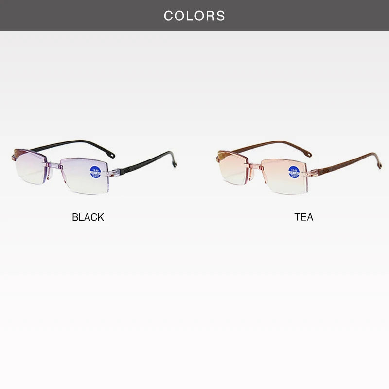 Reading Glasses Men Magnification Eyewear Presbyopic Glasses Diopter Dimond Cutting +1.0 To +4.0 Blue Light Glasses